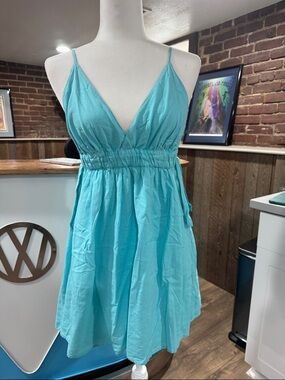 Aerie linen blend side tie mini dress